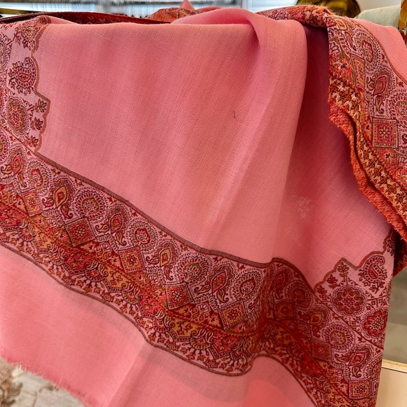 Beautiful Pink Kashmiri Pashmina Stole Scarf Wrap Shawl - Picture 8 of 10